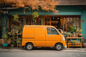 De bestelauto van de ondernemer De bestelauto van de ondernemer